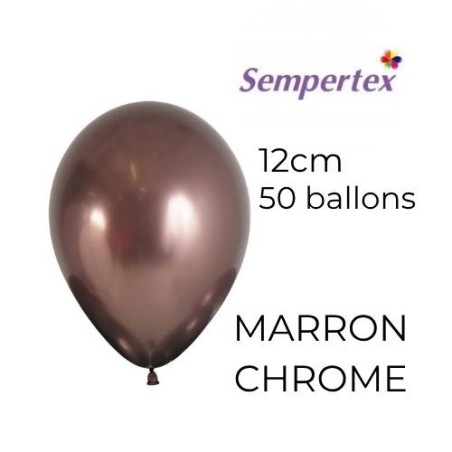 Mini Ballons 5" – Marron Chromé – Lot de 50 – Sempertex