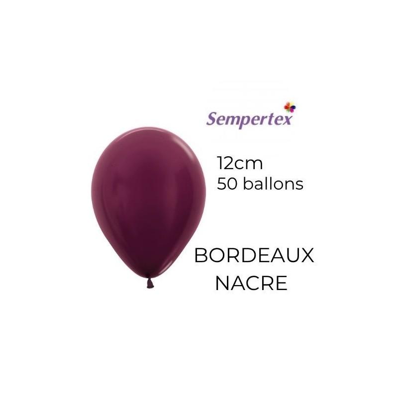 Mini Ballons 5" – Bordeaux Nacré – Lot de 50 – Sempertex
