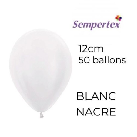 Mini Ballons 5" – Blanc Nacré – Lot de 50 – Sempertex