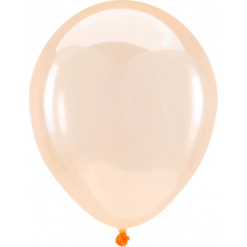 Mini Ballons latex 5" ROND - 13CM - Orange cristal transparent Crystal Clearz Anagram