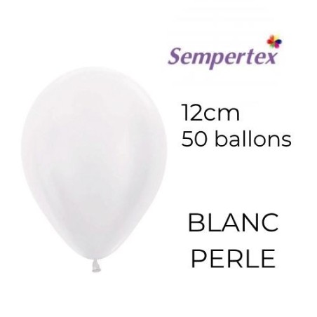 Mini Ballons 5" – Blanc Perlé – Lot de 50 – Sempertex