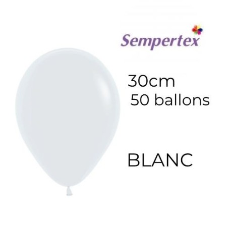 Ballons 11" – Blanc – Lot de 50 – Sempertex