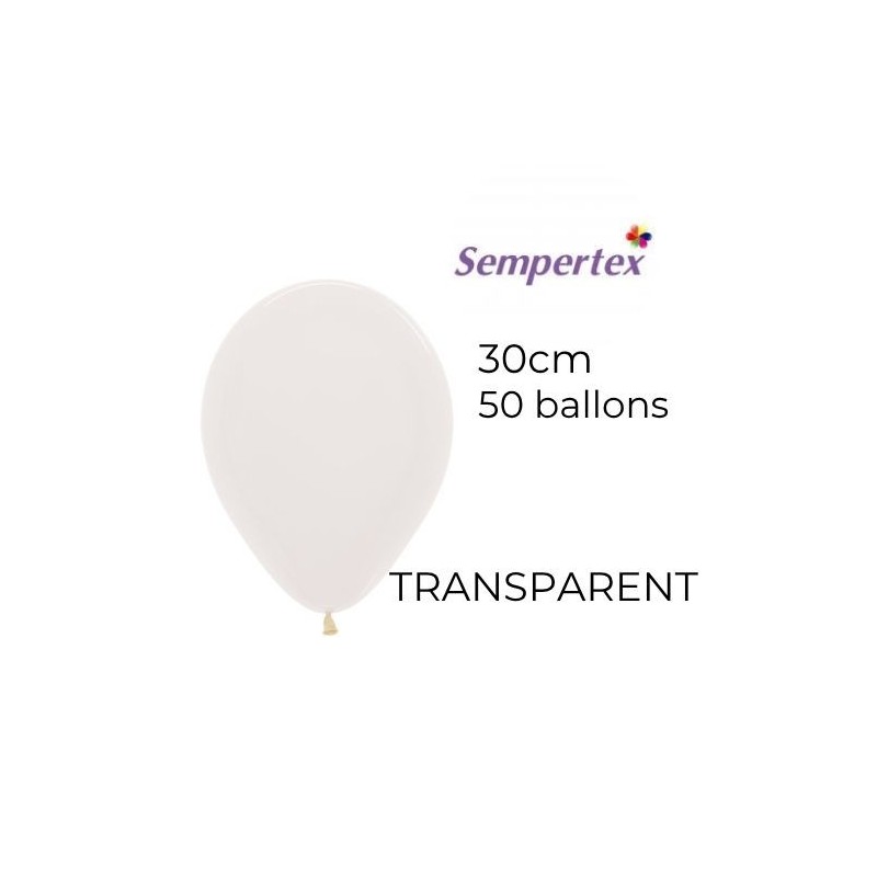 Ballons 11" – Transparent – Lot de 50 – Sempertex