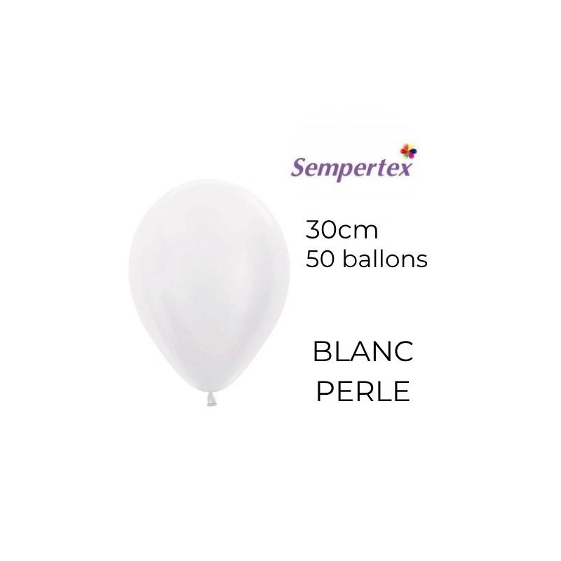 Ballons 11" – Blanc Perlé – Lot de 50 – Sempertex