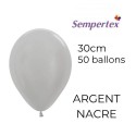 Ballons 11" – Argent Nacré – Lot de 50 – Sempertex