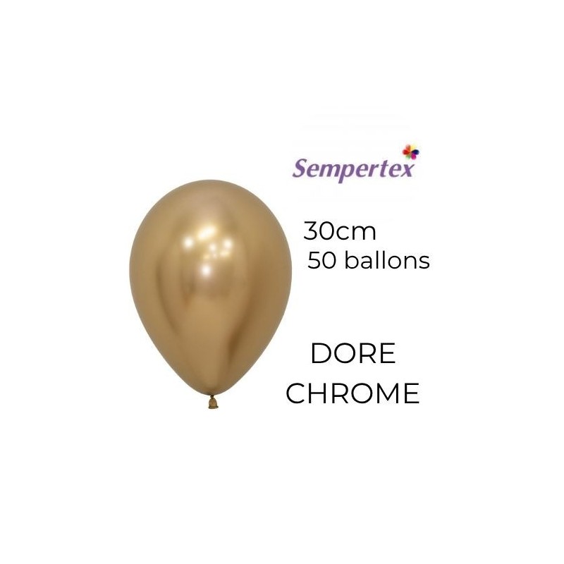 Ballons 11" – Doré Chromé – Lot de 50 – Sempertex