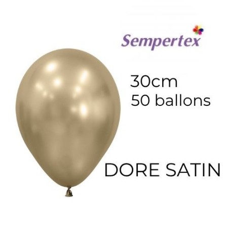 Ballons 11" – Doré Satin – Lot de 50 – Sempertex