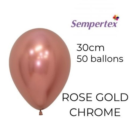 Ballons 11" – Rose Gold Chromé – Lot de 50 – Sempertex