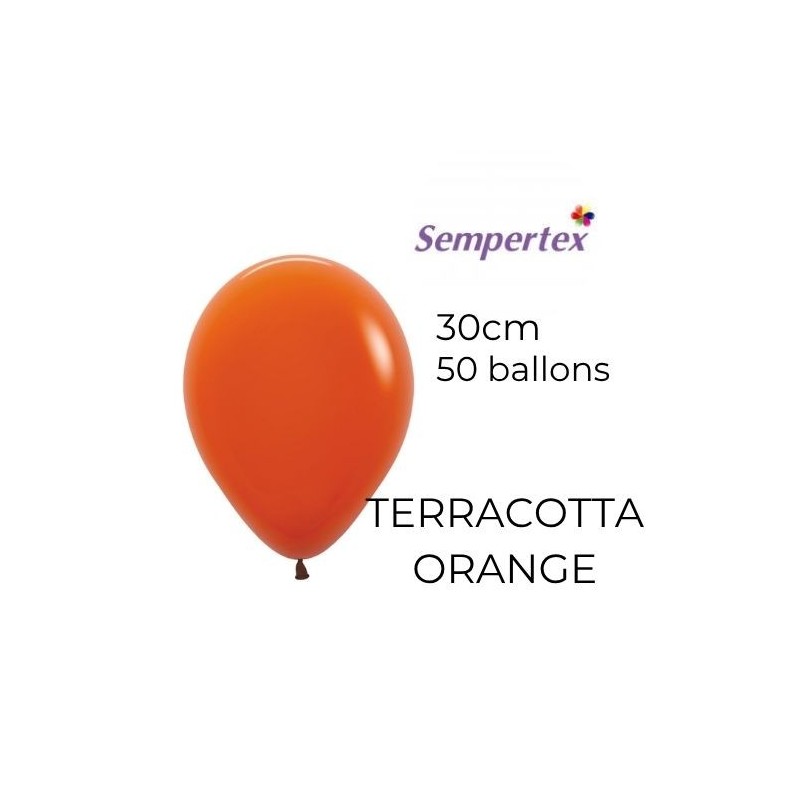 Ballons 11" – Terracotta Orangé – Lot de 50 – Sempertex