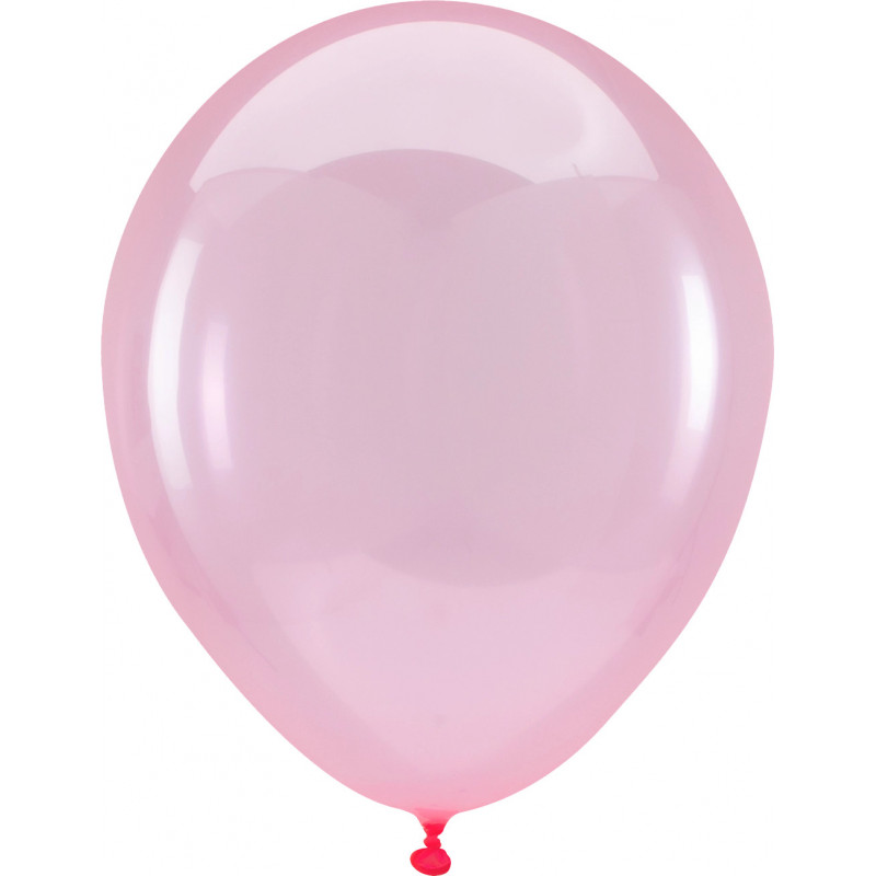 Mini Ballons latex 5" ROND - 13CM   - Rose cristal Crystal Clearz Pink