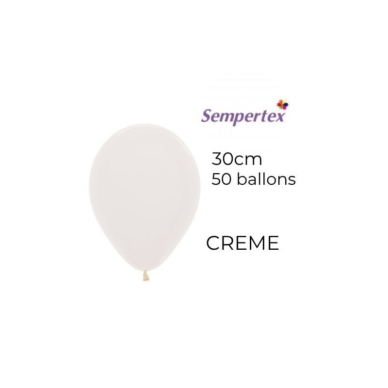 Ballons 11" – Crème – Lot de 50 – Sempertex