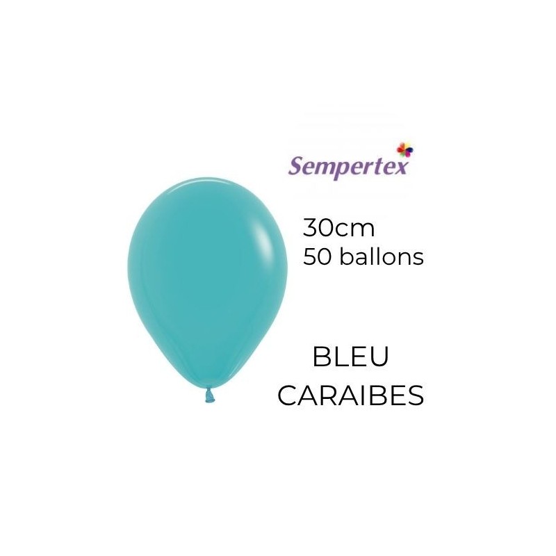 Ballons 11" – Bleu Caraïbes – Lot de 50 – Sempertex