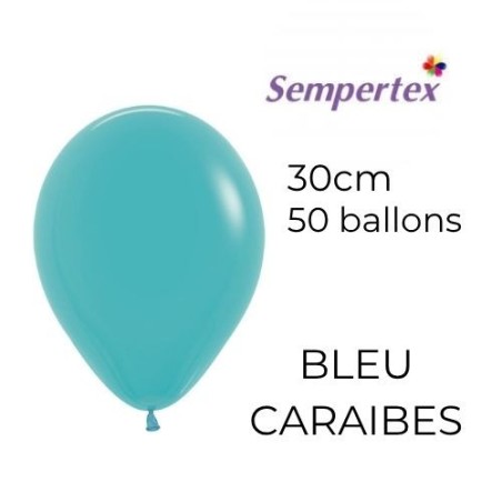 Ballons 11" – Bleu Caraïbes – Lot de 50 – Sempertex