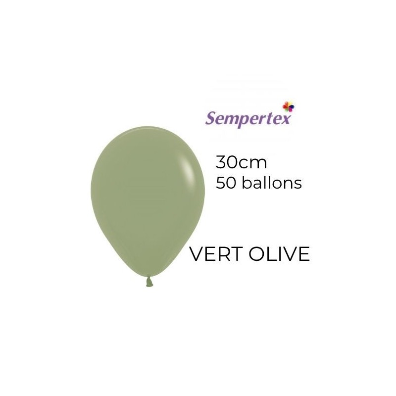 Ballons 11" – Vert Olive – Lot de 50 – Sempertex