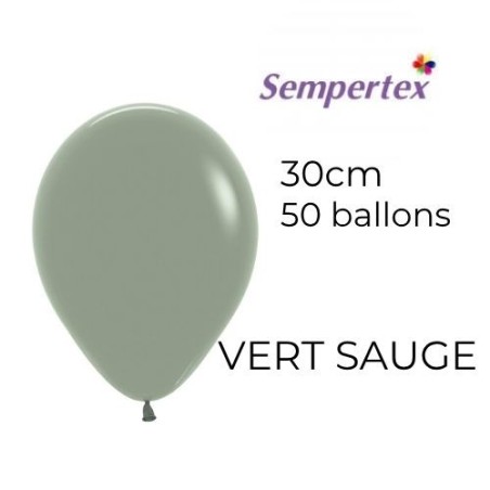 Ballons 11" – Vert Sauge – Lot de 50 – Sempertex