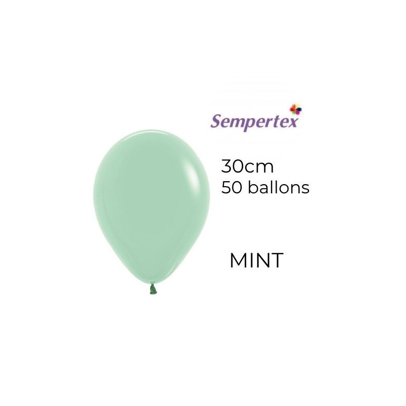 Ballons 11" – Mint – Lot de 50 – Sempertex