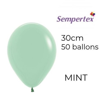 Ballons 11" – Mint – Lot de 50 – Sempertex