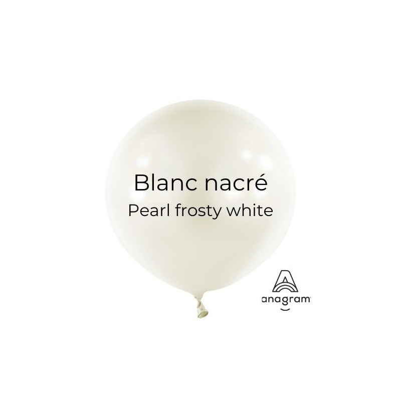 Ballons latex 18" ROND - 45CM  - Blanc nacré Anagram