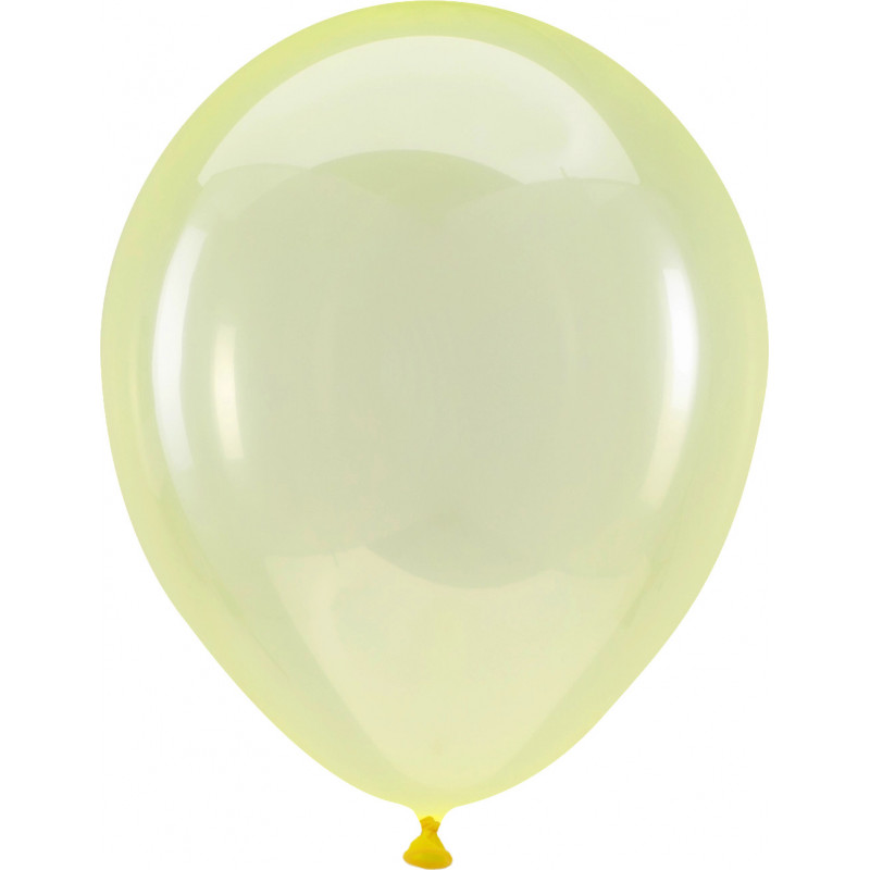 Ballons latex 5" ROND - 13CM - Jaune cristal transparent Crystal Clearz Yellow Anagram