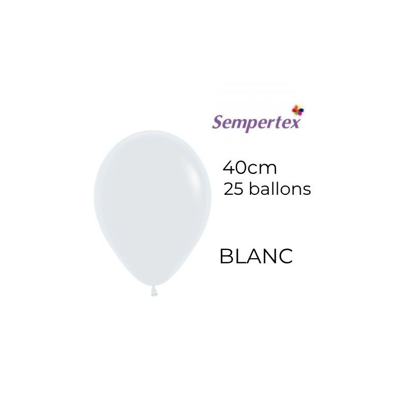 Ballons 18" – Blanc – Sachet de 25 – Sempertex