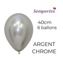 Ballons 18" – Argent Chromé – Lot de 6 – Sempertex