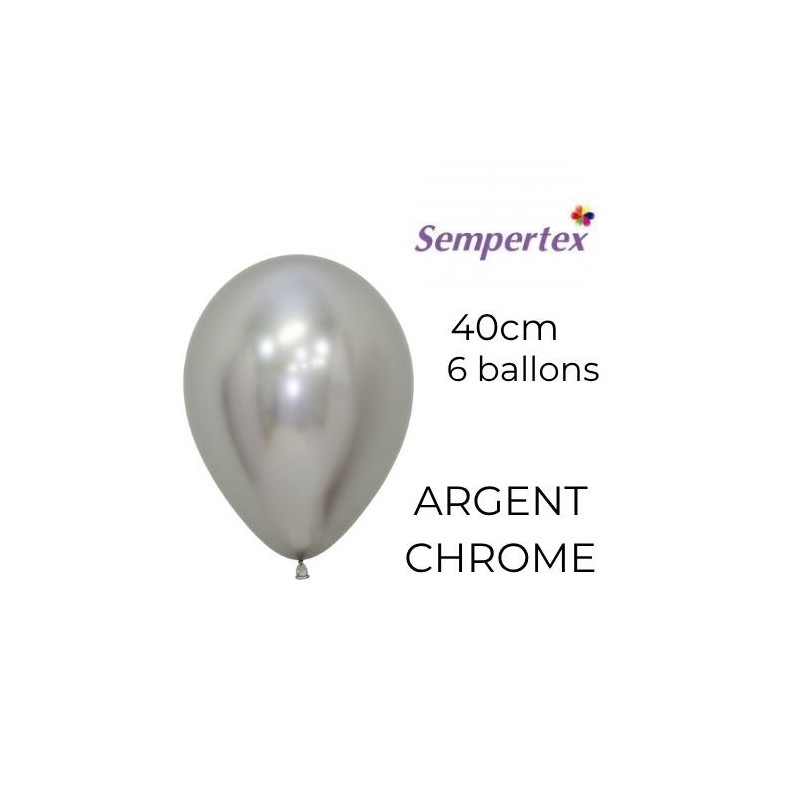 Ballons 18" – Argent Chromé – Lot de 6 – Sempertex