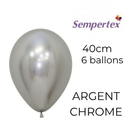 Ballons 18" – Argent Chromé – Lot de 6 – Sempertex