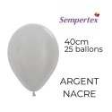 Ballons 18" – Argent Nacré – Sachet de 25 – Sempertex