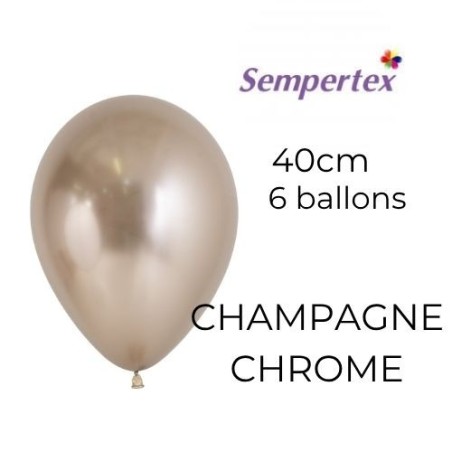 Ballons 18" – Champagne Chromé – Lot de 6 – Sempertex