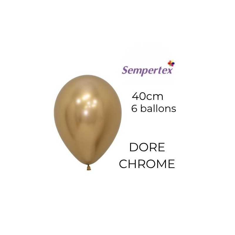 Ballons 18" – Doré Chromé – Lot de 6 – Sempertex