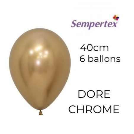 Ballons 18" – Doré Chromé – Lot de 6 – Sempertex