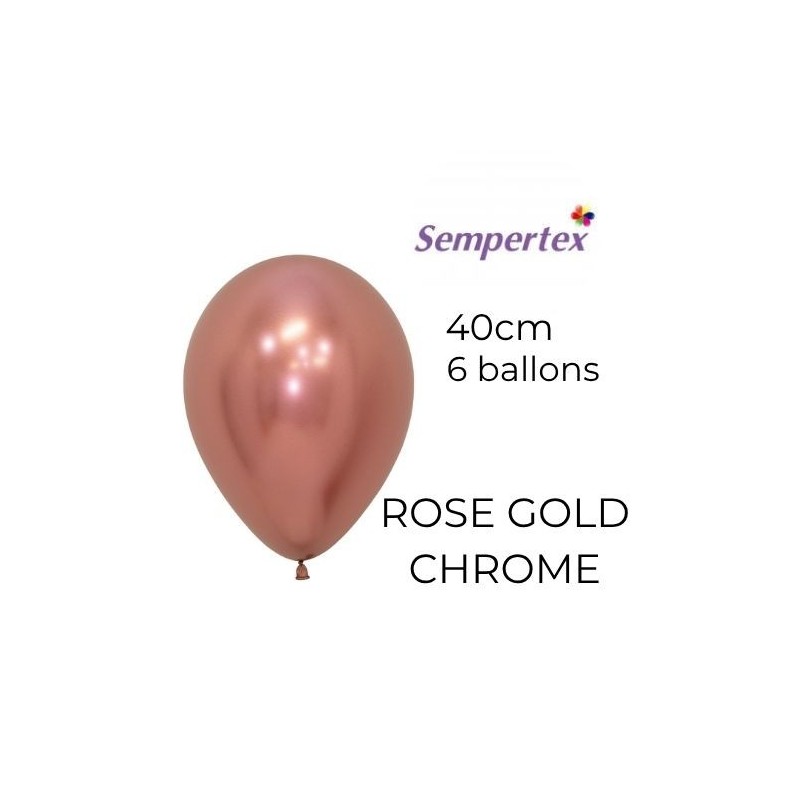 Ballons 18" – Rose Gold Chromé – Lot de 6 – Sempertex
