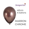 Ballons 18" – Marron Chromé – Lot de 6 – Sempertex