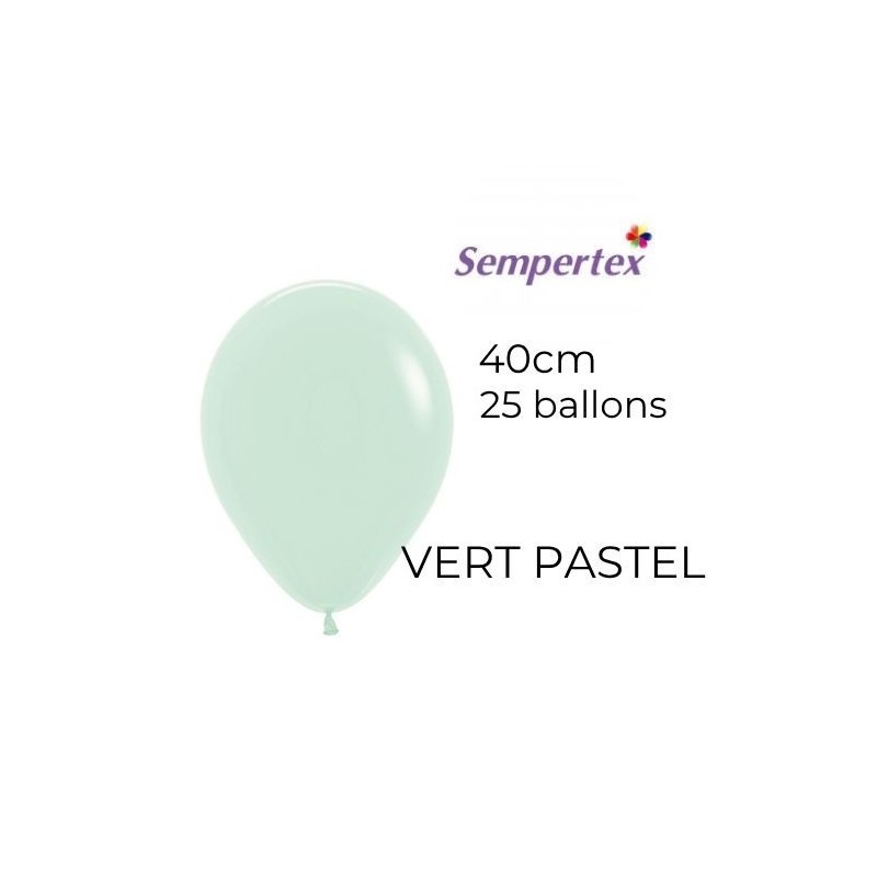 Ballons 18" – Vert Pastel – Sachet de 25 – Sempertex