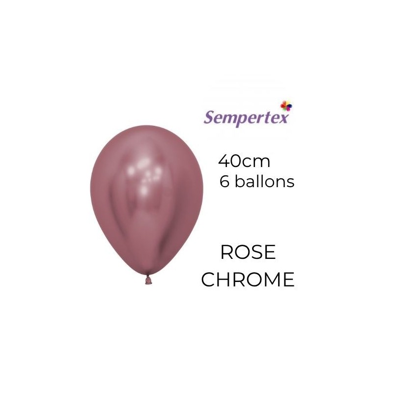 Ballons 18" – Rose Chromé – Lot de 6 – Sempertex