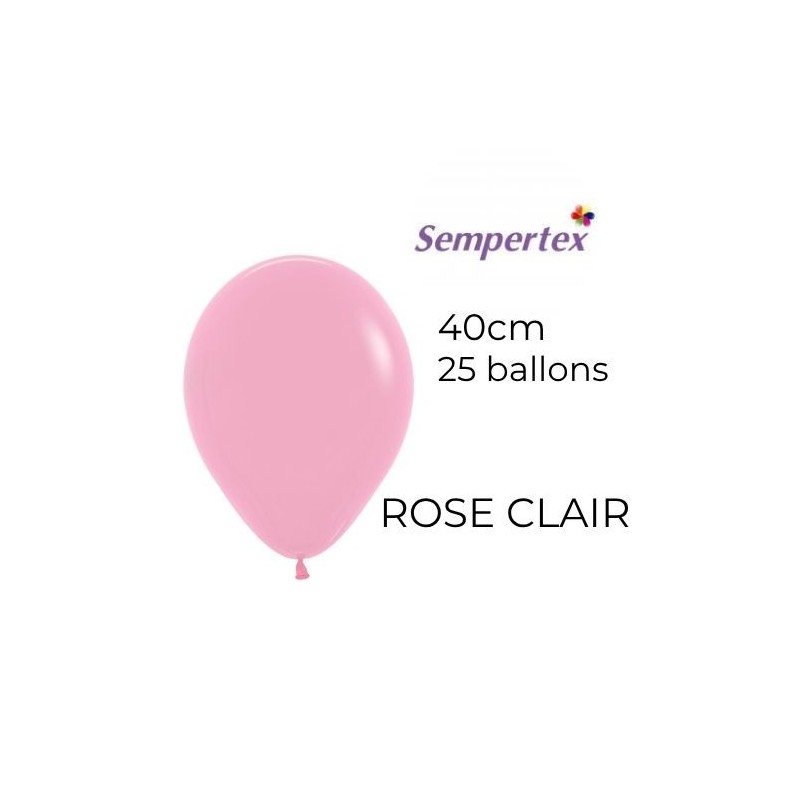 Ballons 18" – Rose Clair – Sachet de 25 – Sempertex
