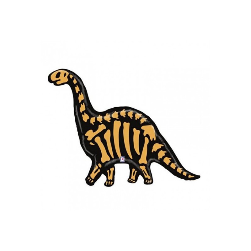 Ballon Mylar XL Dinosaure Brontosaurus Noir & Orange - Grabo