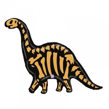Ballon Mylar XL Dinosaure Brontosaurus Noir & Orange - Grabo