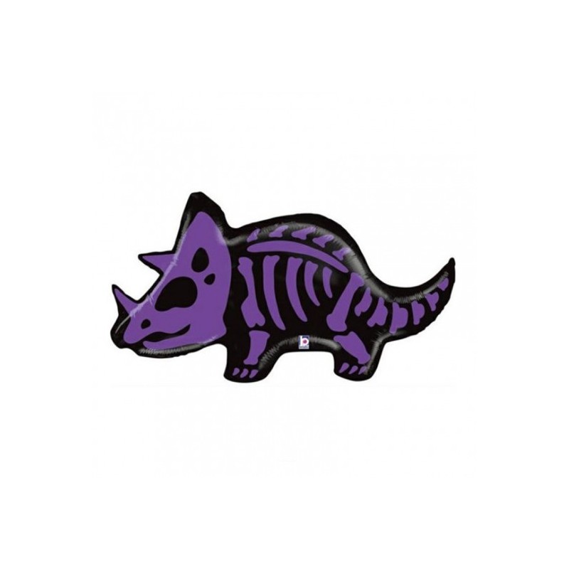 Ballon Mylar XL Dinosaure Tricératops Violet & Noir – Grabo