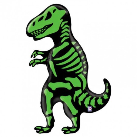 Ballon Mylar XL Dinosaure T-Rex Vert & Noir – Grabo