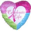 Ballon Alu Coeur Ruban Rose Celebrate Life – Octobre Rose