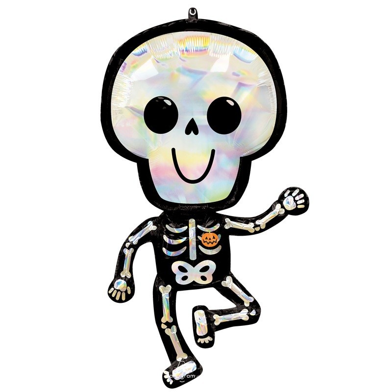 Ballon XL Iridescent Bare Bones – Squelette Holographique – Anagram