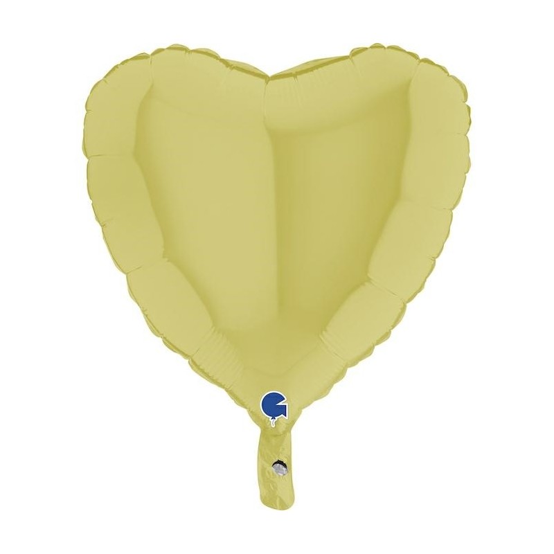 Ballon Alu Cœur Jaune Pastel – 18" – Grabo