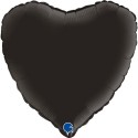 Ballon Alu Coeur Noir Mat – 18" – Grabo
