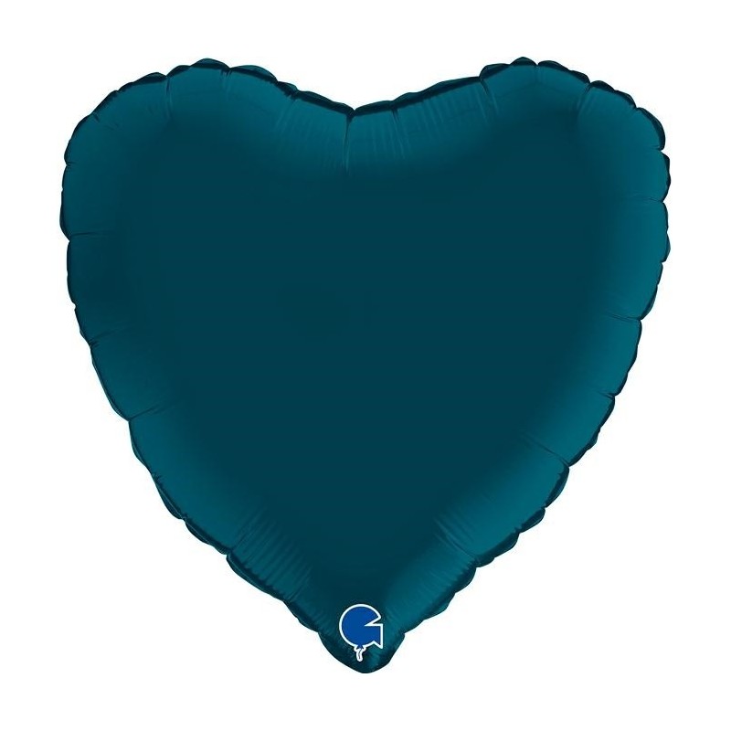 Ballon Alu Cœur Bleu Pétrole – 18" – Grabo