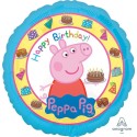 Ballon Rond Peppa Pig – Happy Birthday – Fond Bleu – Anagram