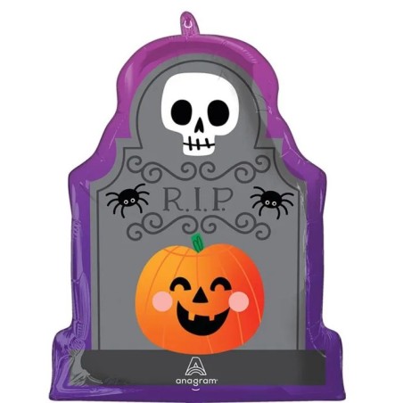 Ballon Tombe Halloween RIP avec Citrouille – 45 cm – Anagram