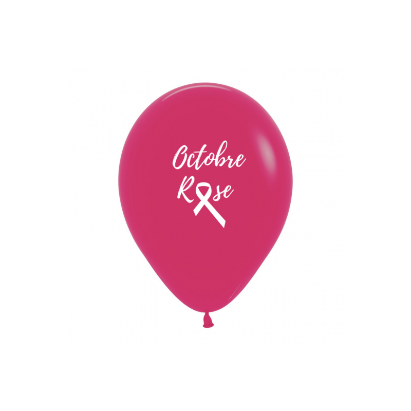 100 Ballons latex Octobre Rose - Rose Framboise