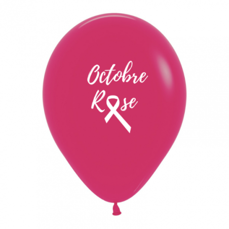 100 Ballons latex Octobre Rose - Rose Framboise