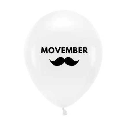 100 Ballons Latex Blanc – Sérigraphie Movember